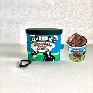 Ben & Jerry's Women's AirPods Pro Case with Clip - Ice Cream Blue Black NWT